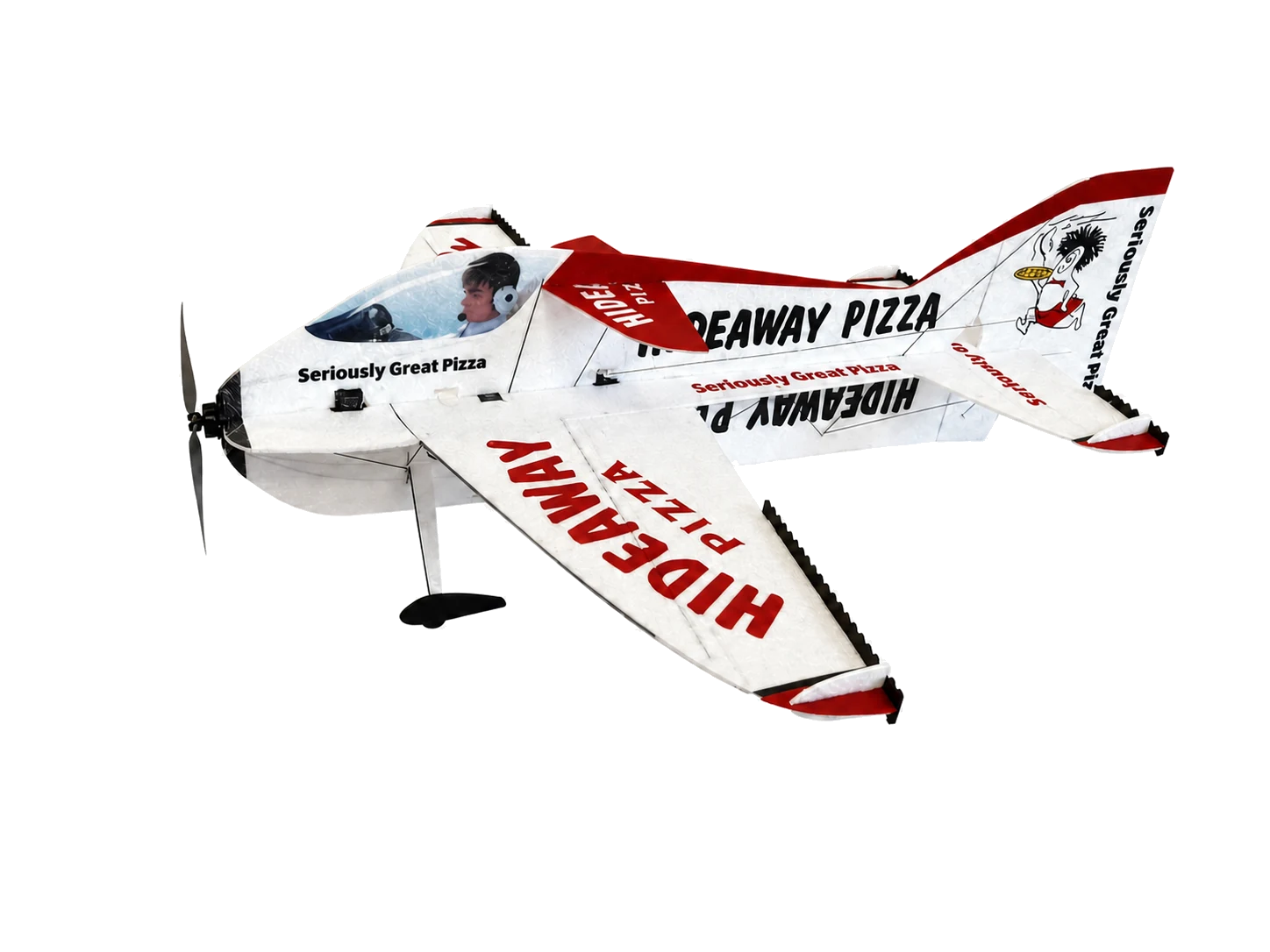 RC Factory Synergy airplane in Hideaway Pizza-inspired colors
